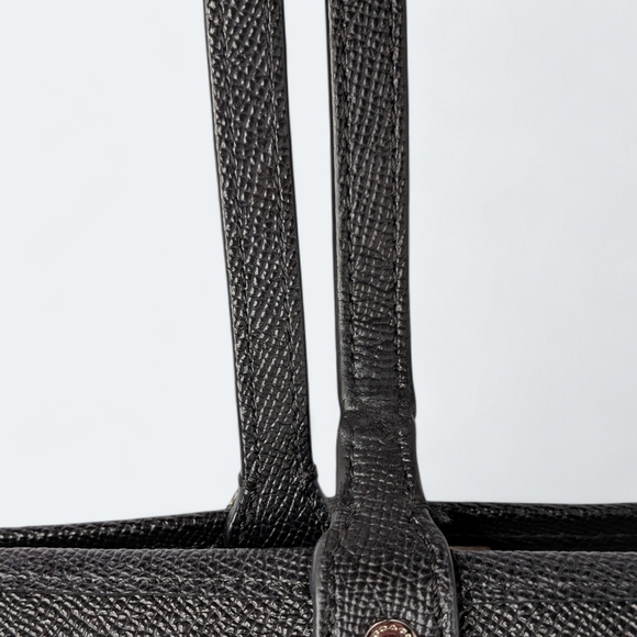 Coach City Tote Wild Plaid Black & Cream Coated Canvas Handbag Reversible Purse - Picture 14 of 16